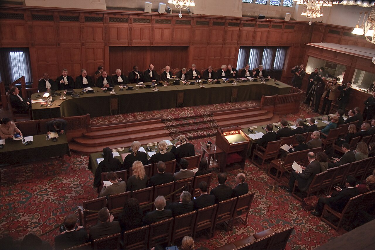 The Great Hall of Justice at the Peace Palace in The Hague, where South Africa v. Israel is being heard