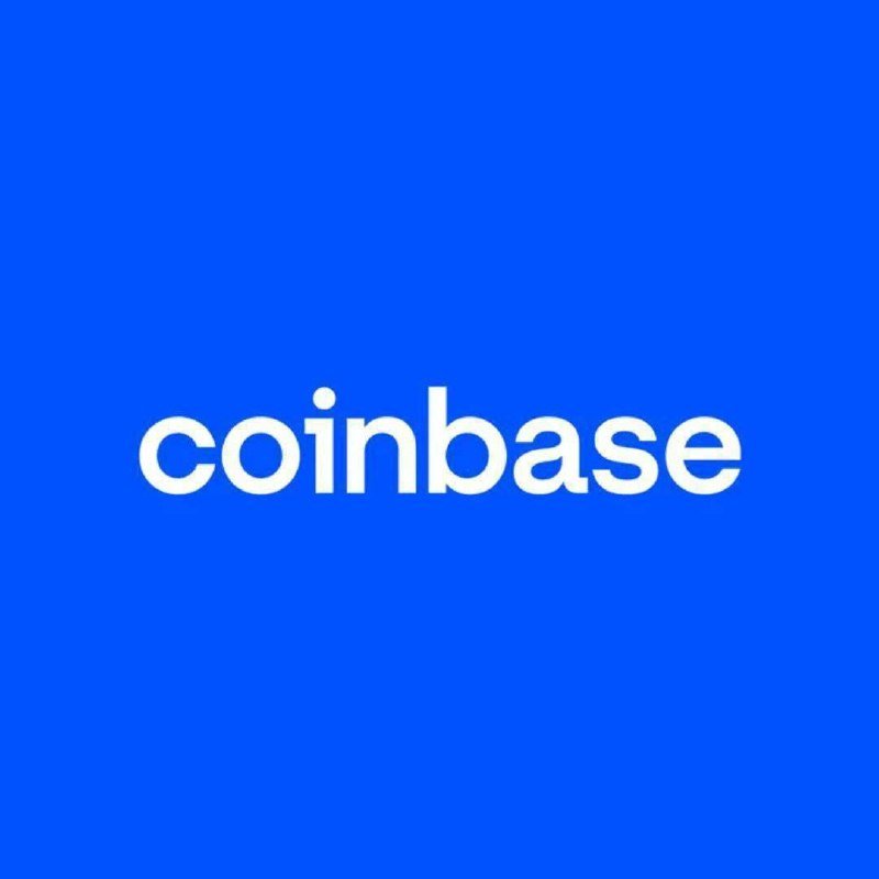 The Coinbase logo displayed in white lowercase text on a solid blue background.