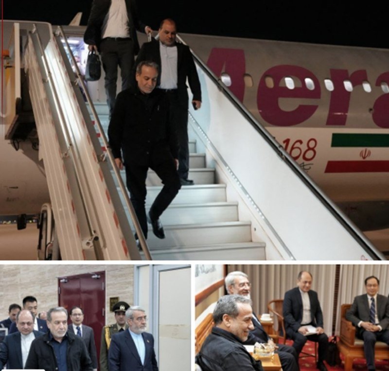 A collage shows men in suits descending airplane stairs beside an aircraft labeled "Aero," alongside two smaller images of men in formal meetings.