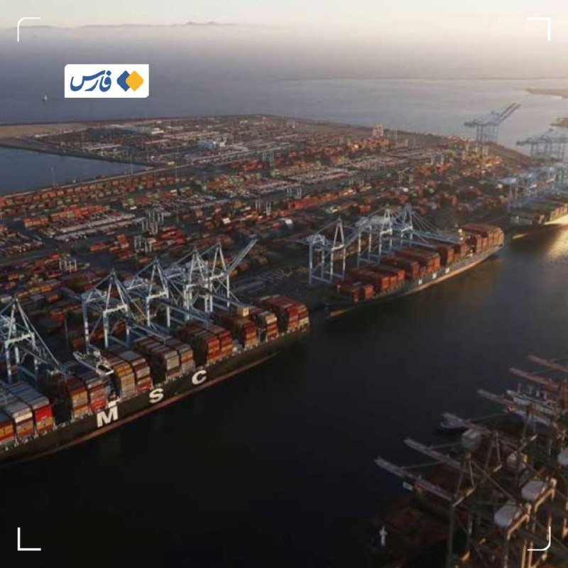An aerial view shows a large container ship marked "MSC" docked at a port filled with stacked shipping containers and tall cranes.