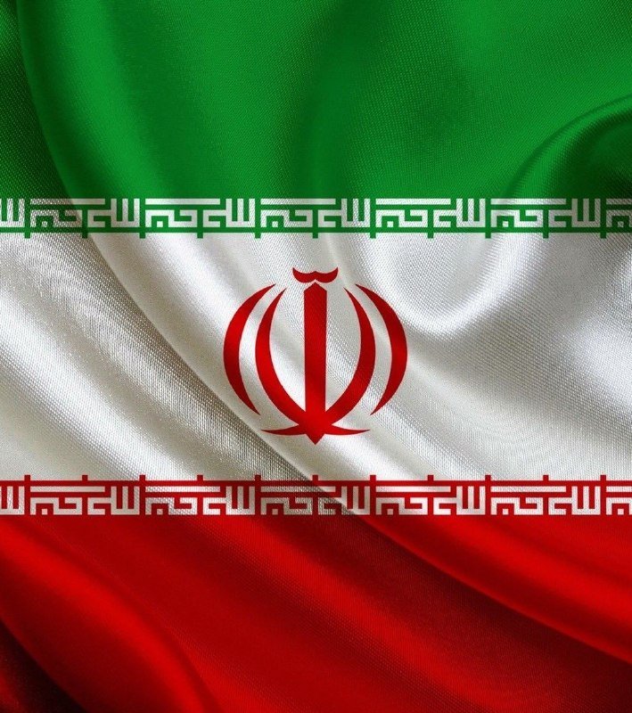 Close-up of a waving flag with green, white, and red horizontal stripes, white decorative borders, and a red emblem in the center.