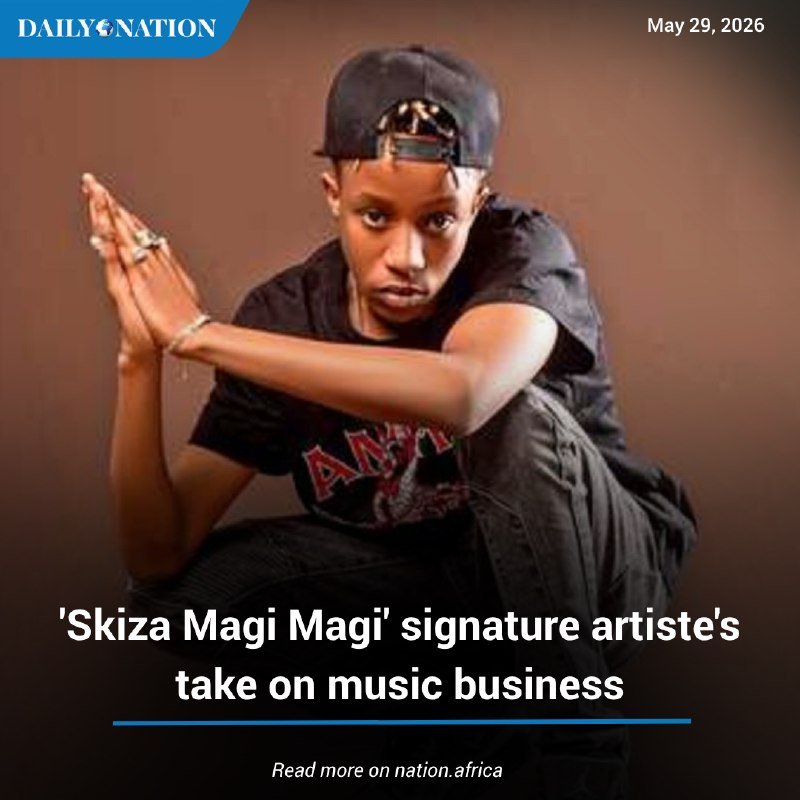 A young person in a black cap and graphic t-shirt poses with clasped, ringed hands against a brown backdrop in a Daily Nation article header dated May 29, 2026.