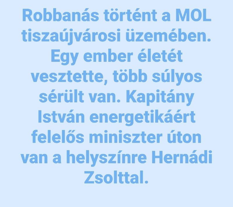 A graphic displays Hungarian text in blue lettering on a light blue background.