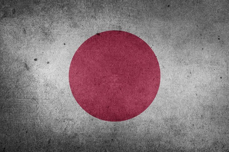 A textured red circle centered on a grungy gray background, resembling a distressed graphic illustration of a flag.