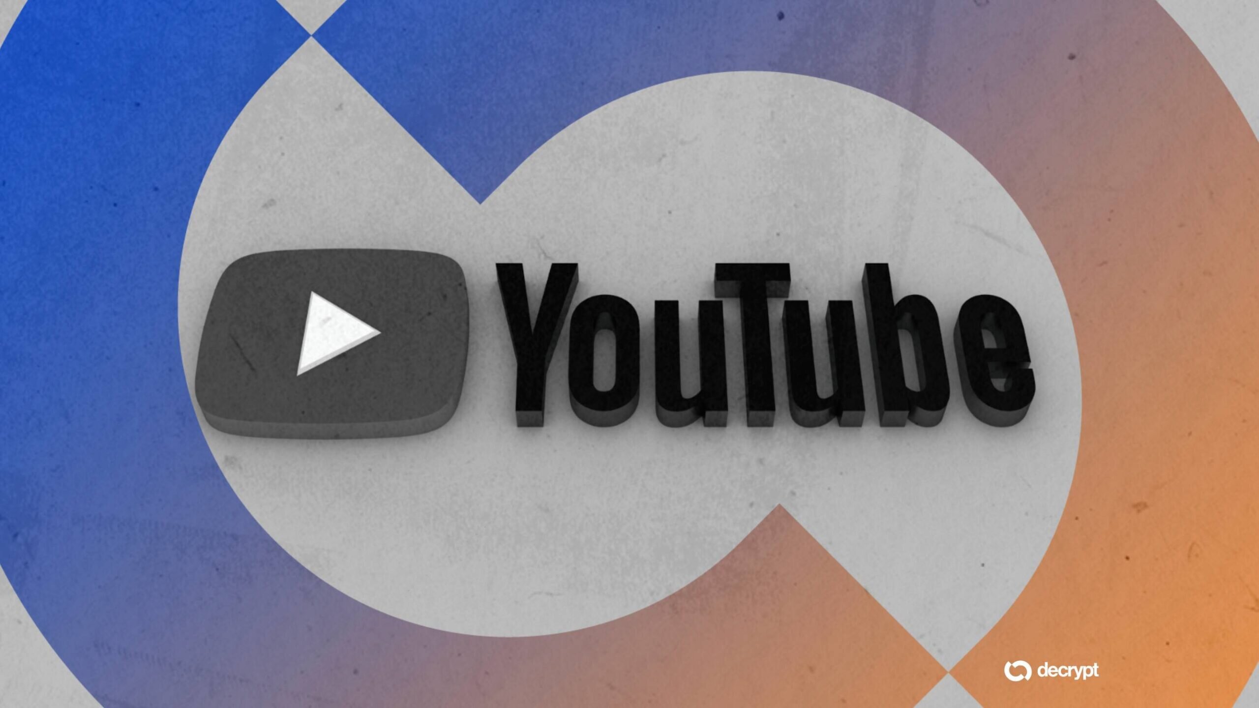 The YouTube logo displayed against a gradient background of blue and orange.