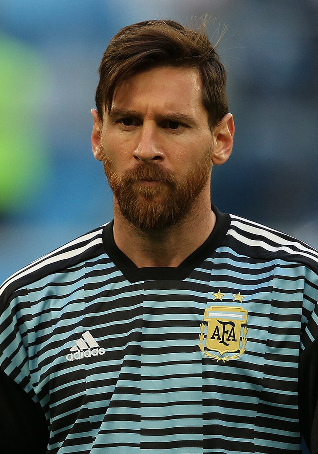 Lionel Messi during the 2018 FIFA World Cup in Russia, where he scored against Nigeria to reach a then-record tournament goal.