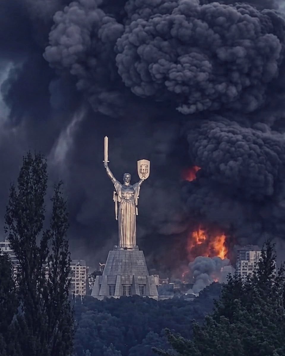 Illustrative graphic showing a fiery explosion with smoke, featuring the Ukrainian General Staff emblem and Cyrillic text indicating an illustrative photo.