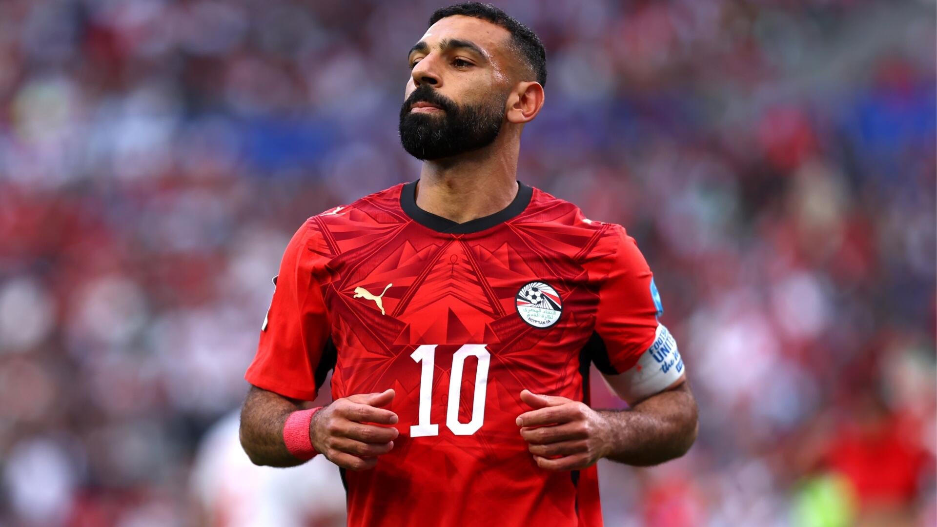 Mohamed Salah walks off after Egypt's group-stage finale at the 2026 FIFA World Cup.