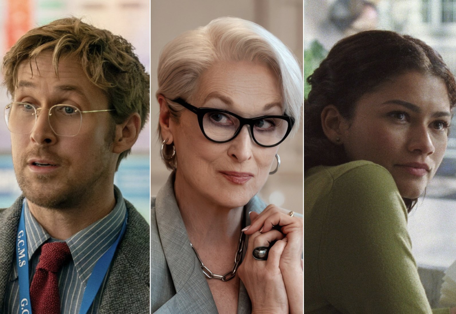 A triptych of portrait photos shows, from left to right, a bespectacled man wearing a "CCMS" lanyard, a platinum-blonde woman in black-rimmed glasses and a blazer, and a dark-haired woman in an olive-green top looking over her shoulder.