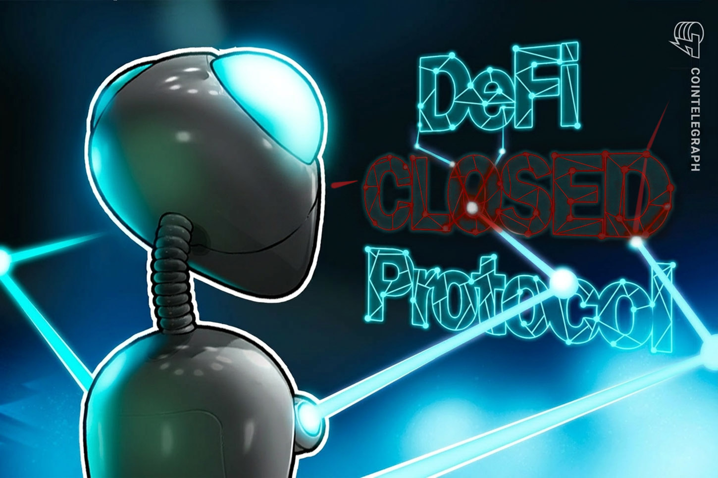A digital workspace represents a DeFi protocol page that has gone offline.