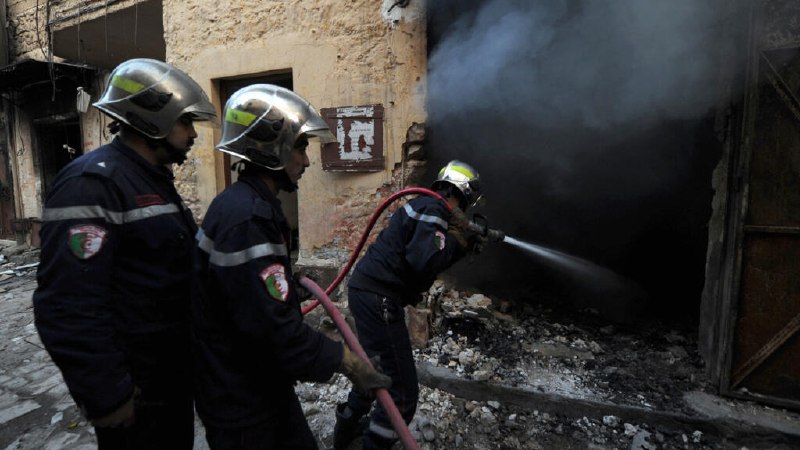 Smoke rises from the site of the orphanage fire in Mohammadia, on the outskirts of Algiers, on 16 July 2026.