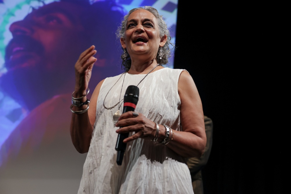 Arundhati Roy at the London Indian Film Festival, July 2026.
