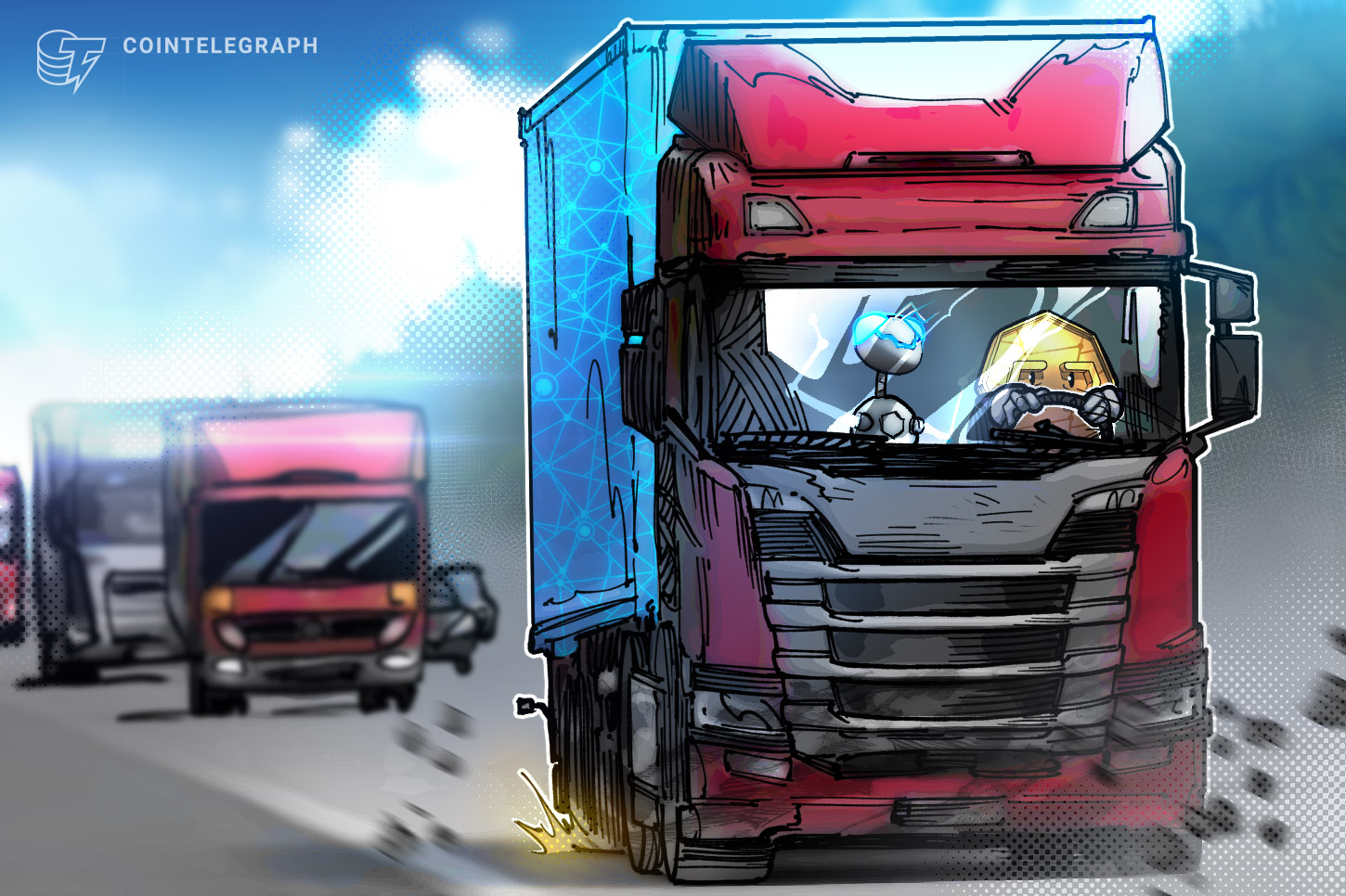 Cover artwork from Cointelegraph's reporting on stablecoin use cases in road freight.