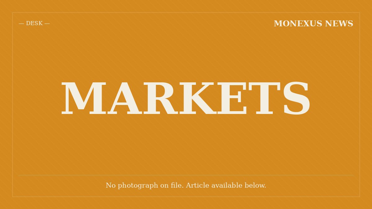 A digital Monexus News placeholder graphic displays the word "MARKETS" on an orange background, noting "No photograph on file."